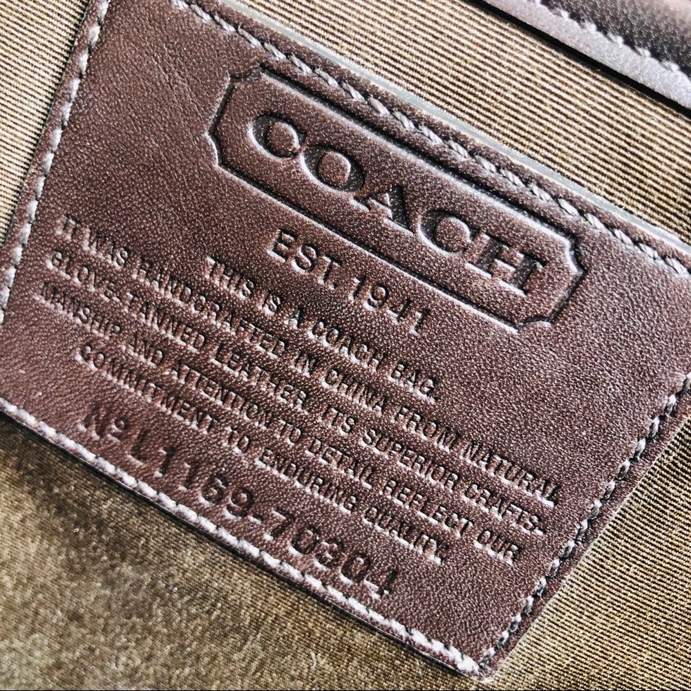 Coach Messenger Bag Brown Leather Laptop Bag - Picture 6 of 9